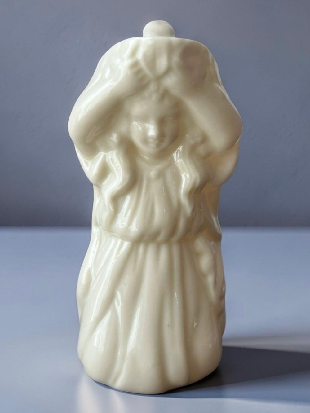 Vintage BELLEEK Creamer Pitcher Ireland Girl ~ 6th Mark 1965-1980